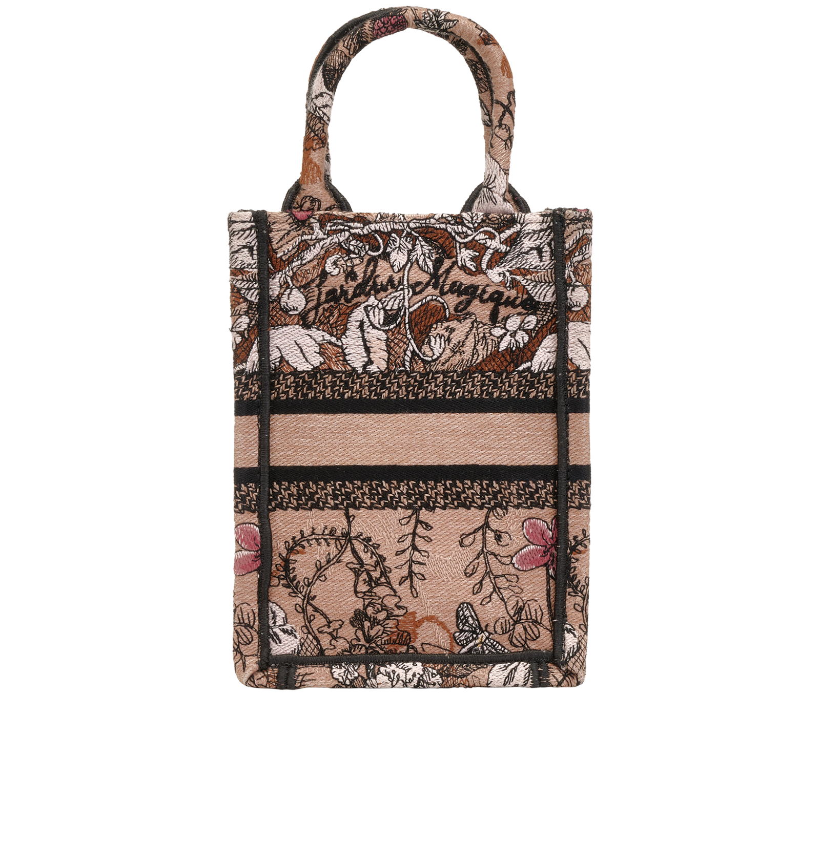 Mini Jardin Magique Vertical Book Tote, &pound;950, Handbags, Black/Pink, Canvas, Back view